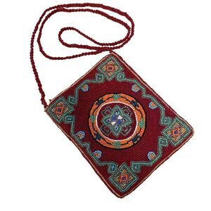 Vintage Hand Beaded Christiana Crossbody Boho Bag